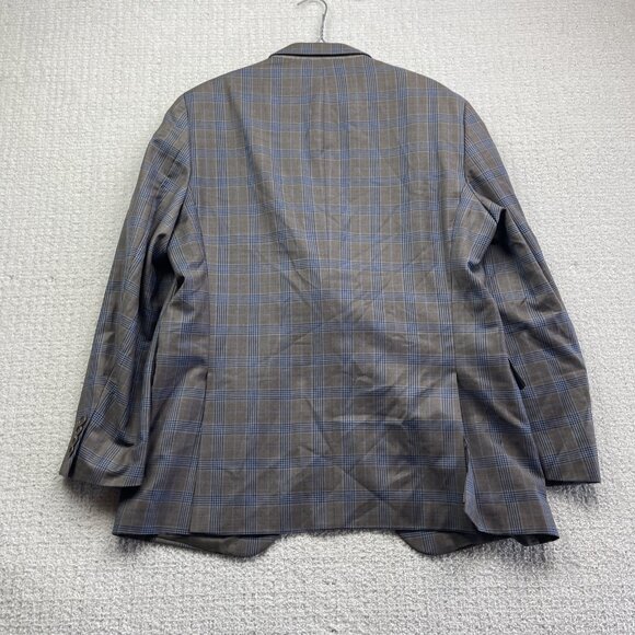 Coppley Biella Brown / Blue Plaid Sport Coat Jacket Super 130's Wool Sz 42R - Picture 11 of 16